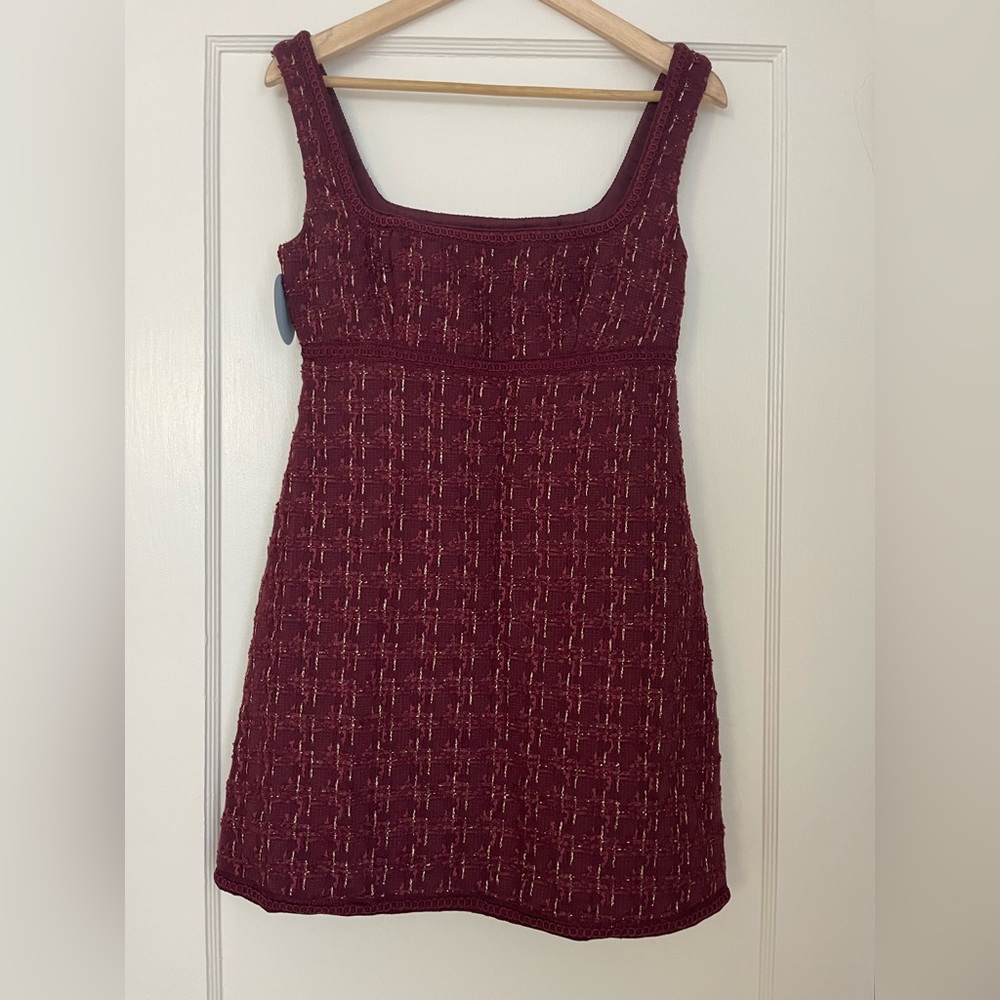 Hill house xs NWT Burgundy Tweed Dress